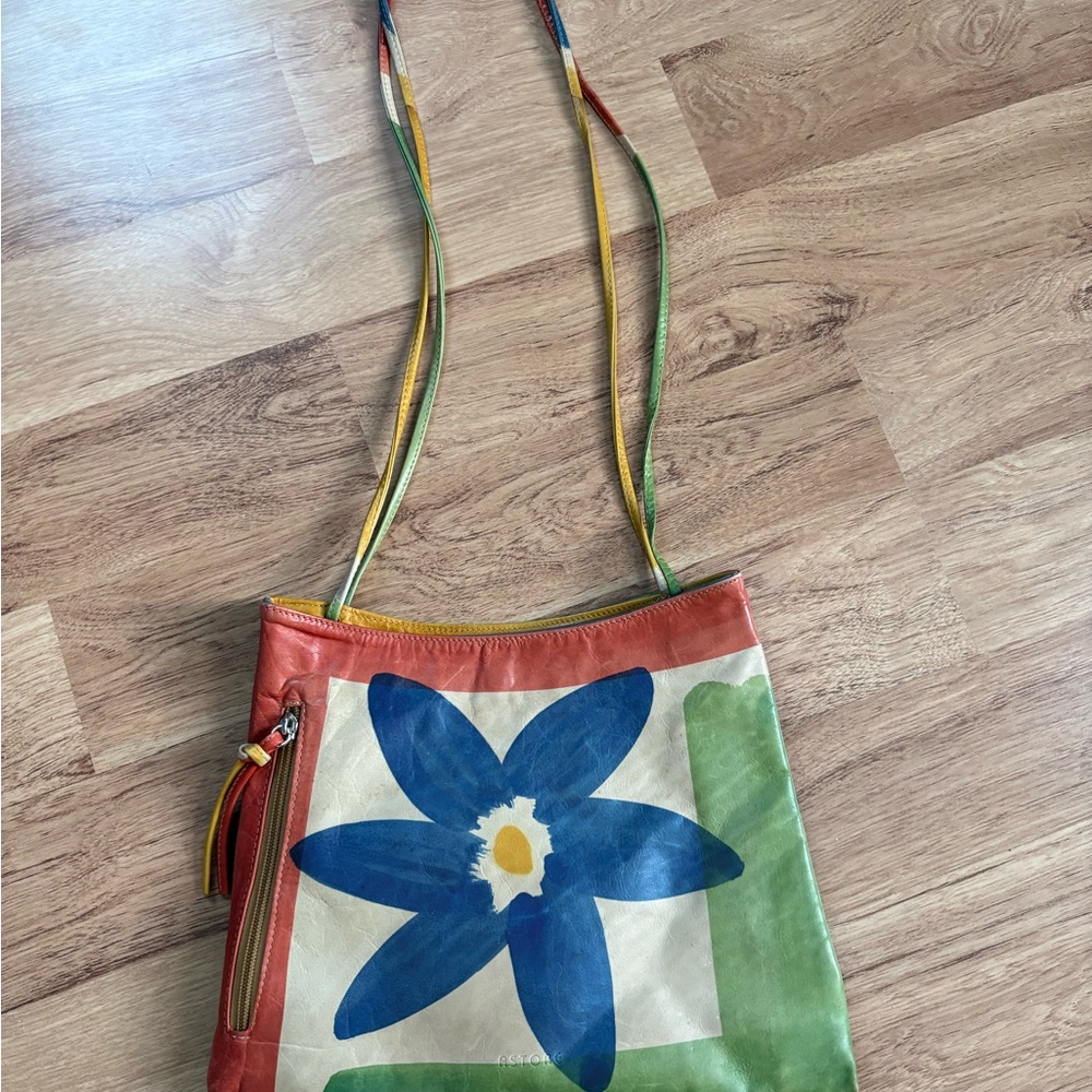 Astore Italian Leather Hand Painted Crossbody Bag